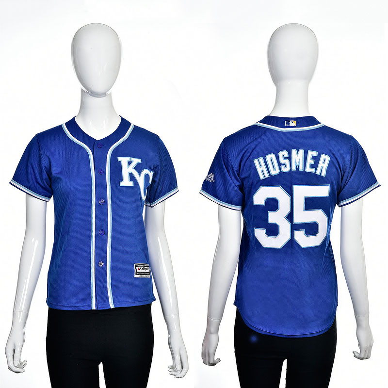 Women's Kansas City Royals #35 Eric Hosmer Royal 2016 Cool Base Player Jersey