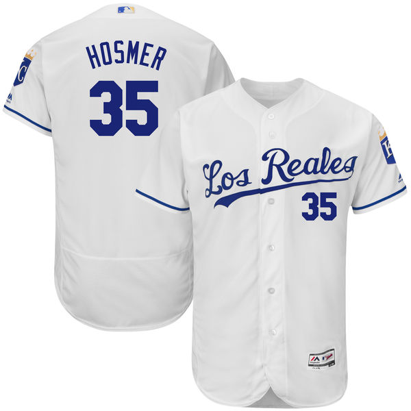 Kansas City Royals #35 Eric Hosmer White Flexbase Authentic Collection Jersey