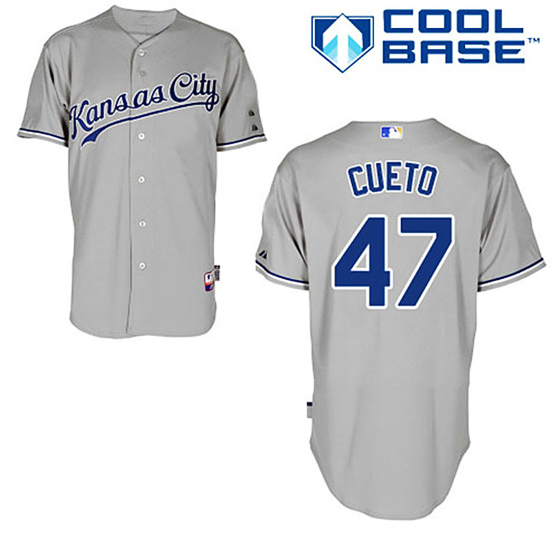 Kansas City Royals #47 Johnny Cueto Gray Cool Base Road Jersey