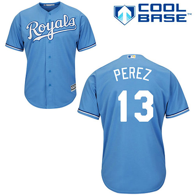 Kansas City Royals #13 Salvador Perez Blue Alternate Cool Base Jersey