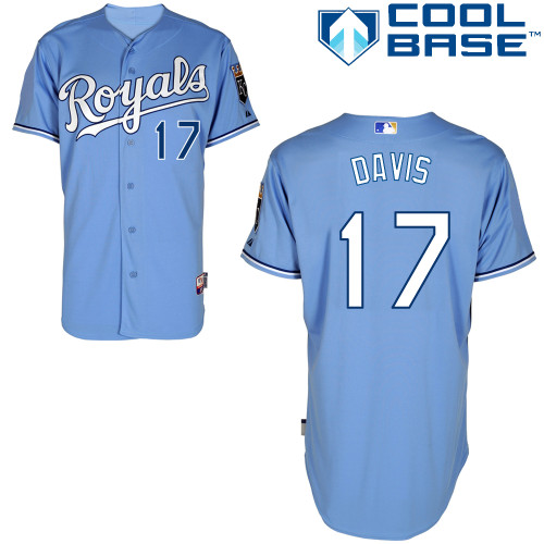 Kansas City Royals #17 Wade Davis Light Blue Cool Base Alternate Jersey