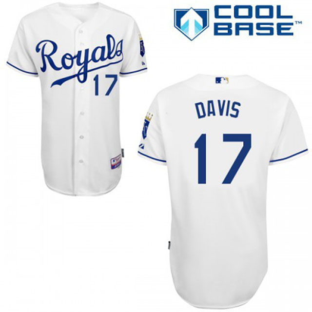 Kansas City Royals #17 Wade Davis White Cool Base Home Jersey