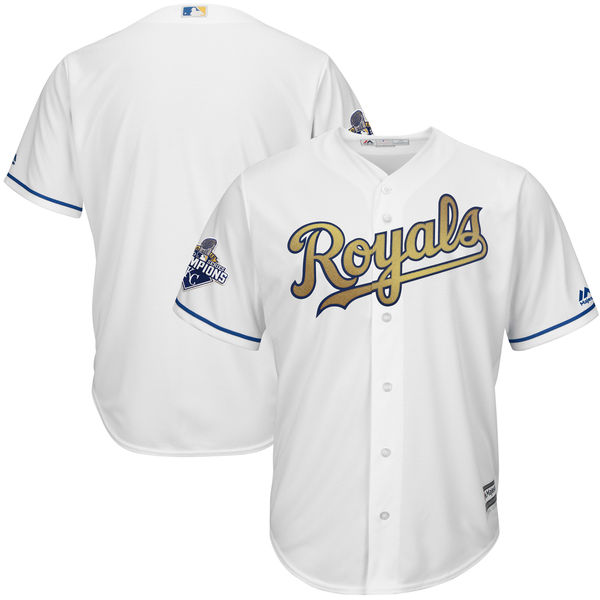 Royals White World Series Champions Gold Program Team Jersey