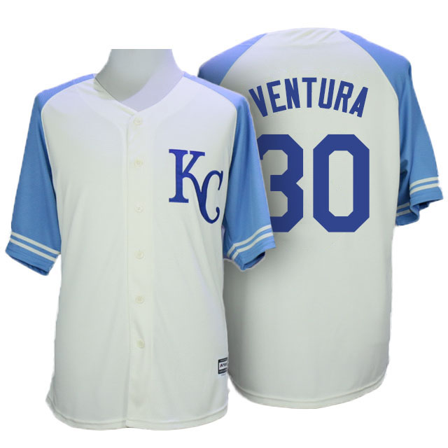 Kansas City Royals #30 Yordano Ventura White Authentic Cool Base Jersey