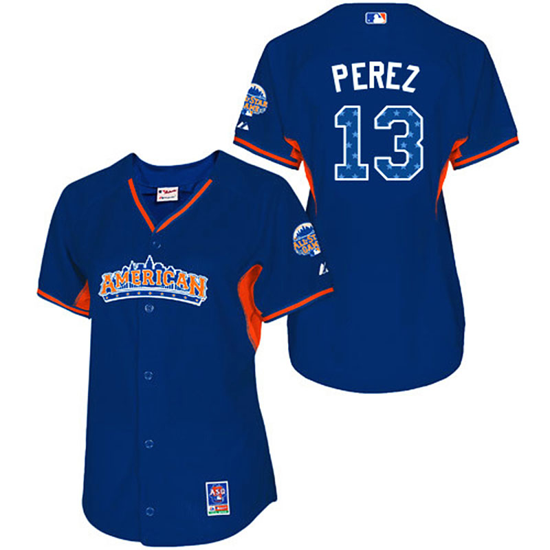 Kansas City Royals #13 Salvador Perez Women's Authentic Royal Blue American League 2013 All Star BP Majestic MLB Jersey