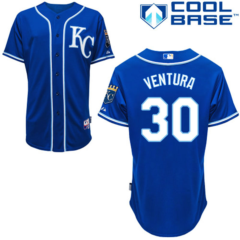 Kansas City Royals #30 Yordano Ventura Youth Authentic Royal Blue Majestic MLB Cool Base Jersey