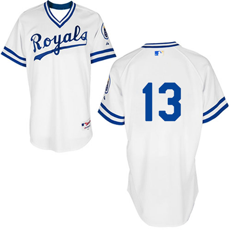 Salvador Perez Authentic White 1974 Throwback Jersey