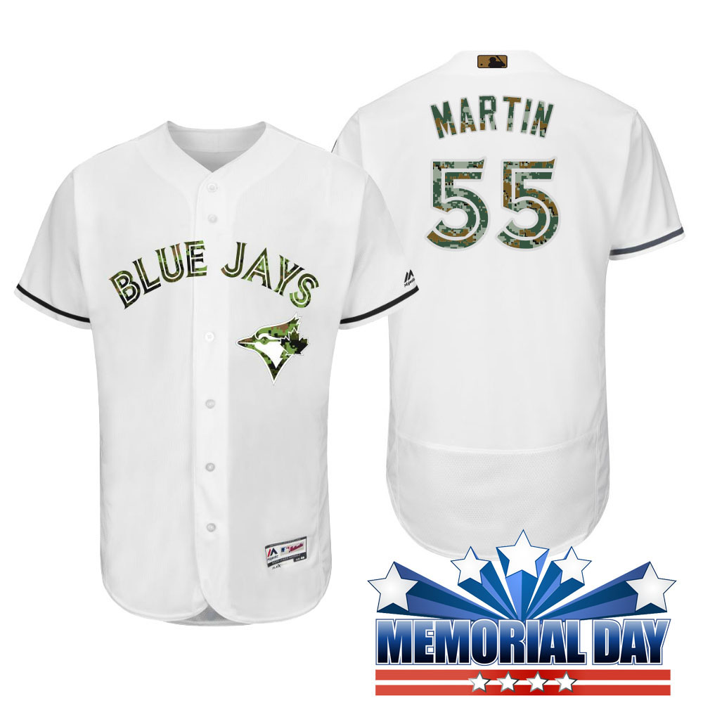 Toronto Blue Jays Russell Martin #55 White Camo Fashion 2016 Memorial Day Flex Base Jersey