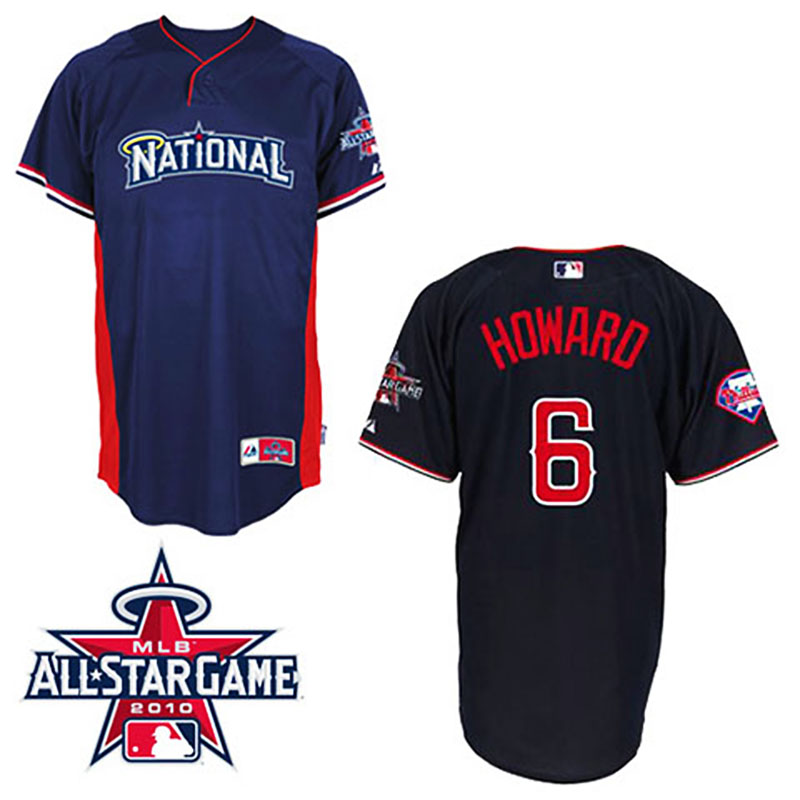 Philadelphia Phillies #6 Ryan Howard National League 2010 All Star BP Blue Jersey