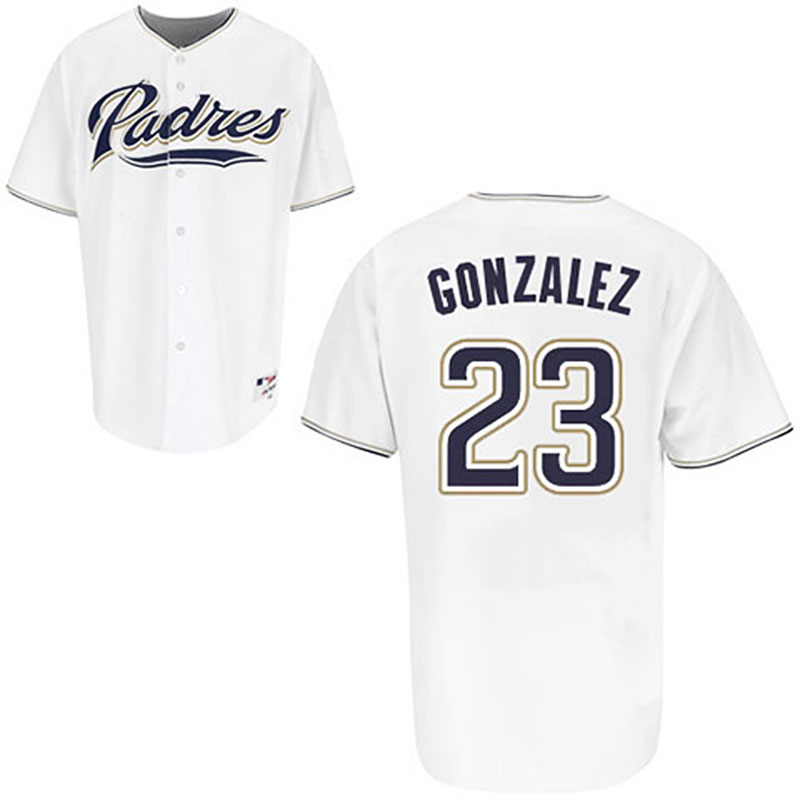 San Diego Padres #23 Adrian Gonzalez White Home Jersey