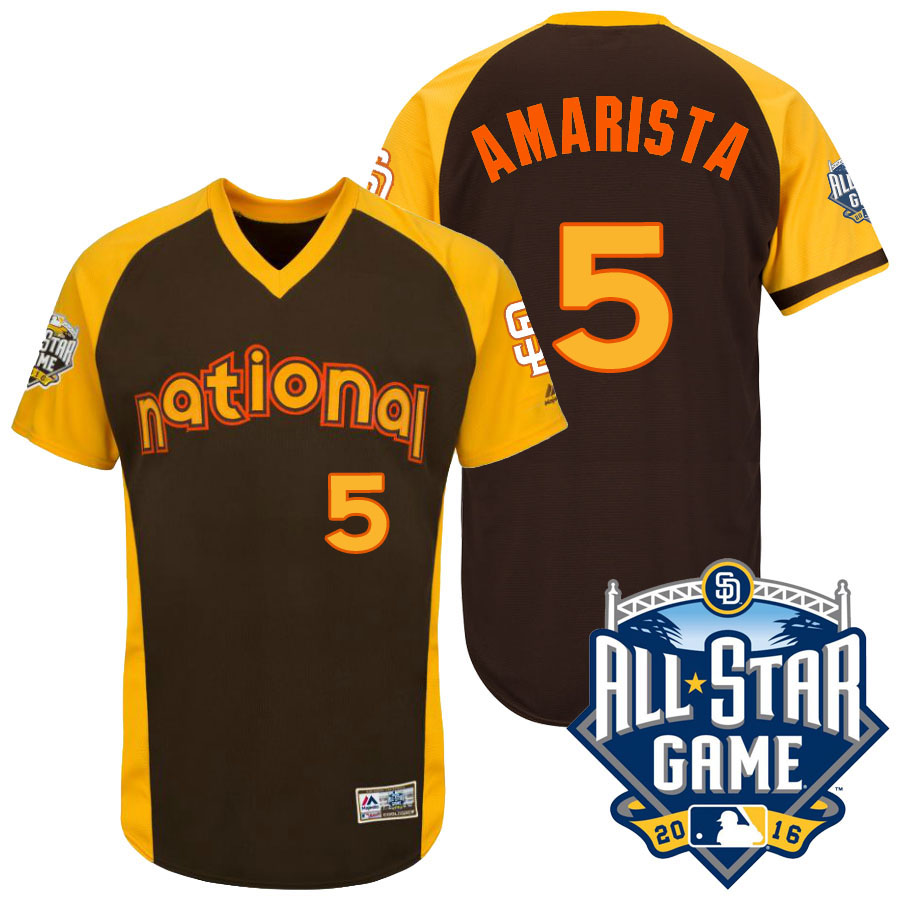 San Diego Padres Alexi Amarista #5 Brown National 2016 MLB All-Star Game Home Run Derby Authentic Cool Base Jersey