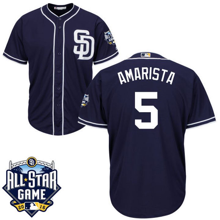 San Diego Padres Alexi Amarista #5 Majestic Navy 2016 All-Star Patch Authentic Cool Base Jersey