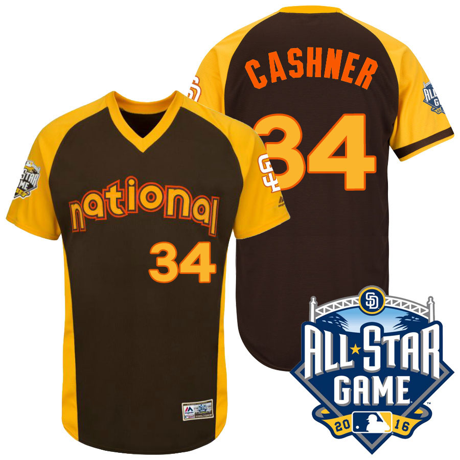 San Diego Padres Andrew Cashner #34 Brown National 2016 MLB All-Star Game Home Run Derby Authentic Cool Base Jersey