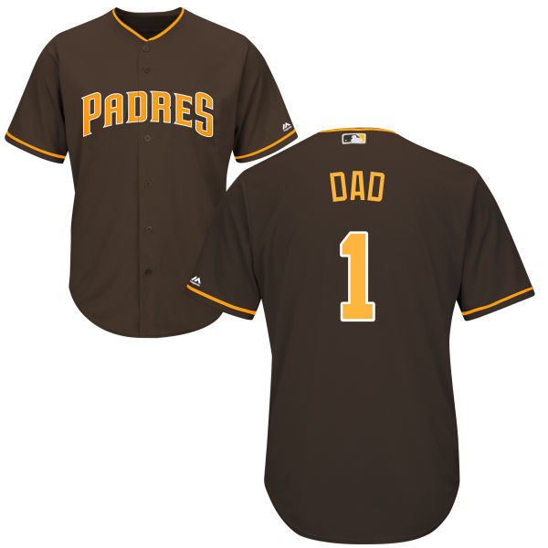 San Diego Padres Majestic Brown Father's Day Gift Authentic Jersey