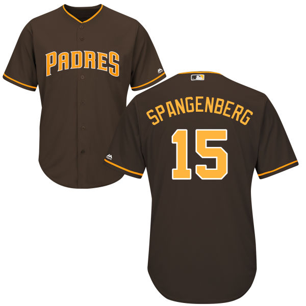 San Diego Padres Cory Spangenberg #15 Majestic Brown Authentic Cool base Jersey