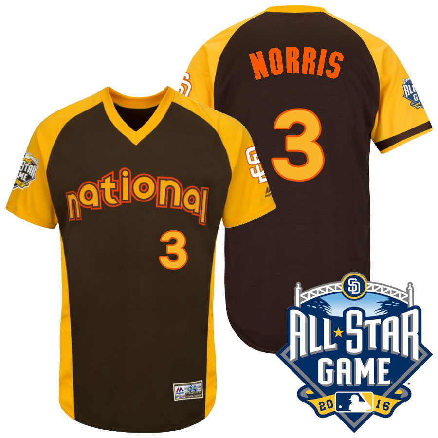 San Diego Padres Derek Norris #3 Brown National 2016 MLB All-Star Game Home Run Derby Authentic Cool Base Jersey