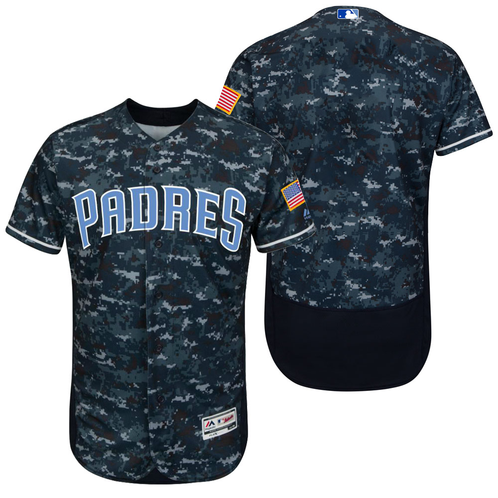 San Diego Padres 2016 Father's Day Green Camo Flex Base Team Jersey