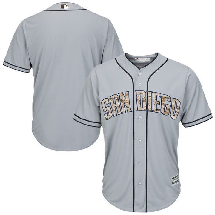 San Diego Padres Majestic Gray Camo Logo Team Jersey