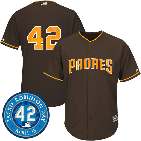 San Diego Padres #42 Jackie Robinson Majestic Brown Cool Base Jersey