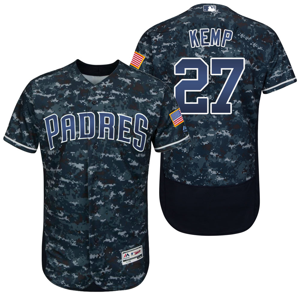 San Diego Padres Matt Kemp #27 Navy Digital Camo Authentic Collection Flexbase Jersey