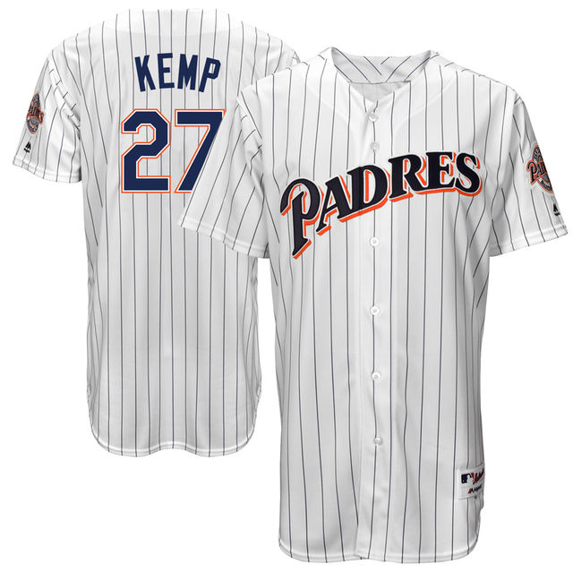 San Diego Padres Matt Kemp #27 Majestic White Authentic Turn Back the Clock Jersey