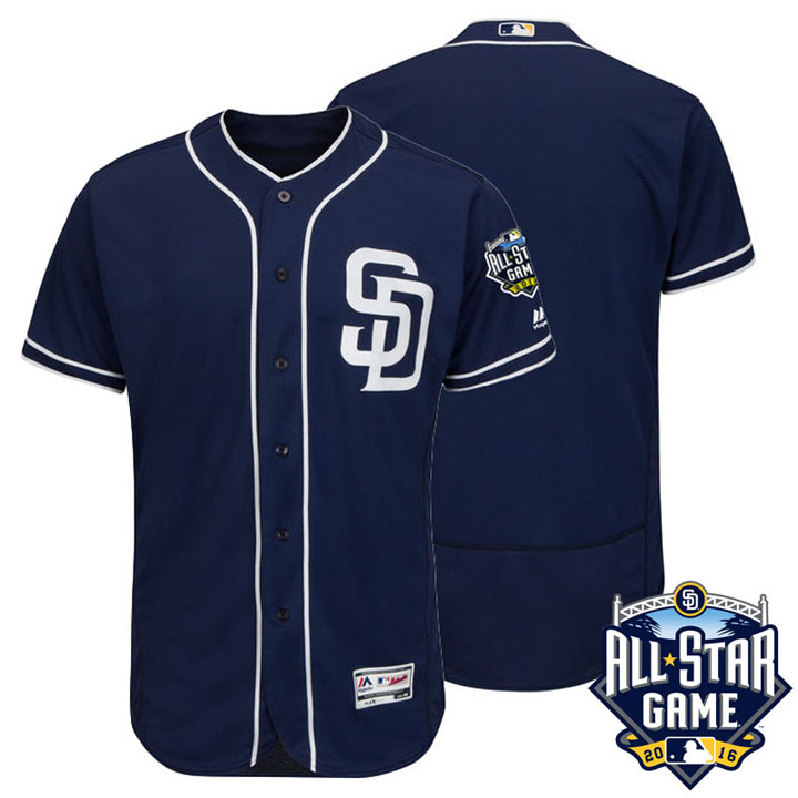 San Diego Padres Majestic Navy 2016 All-Star Patch Authentic Flex Base Jersey