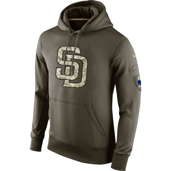 San Diego Padres Olive Salute To Service Pullover Hoodie