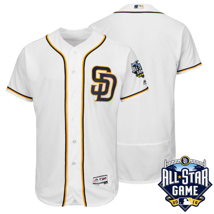 San Diego Padres Majestic White 2016 All-Star Patch Authentic Flex Base Jersey