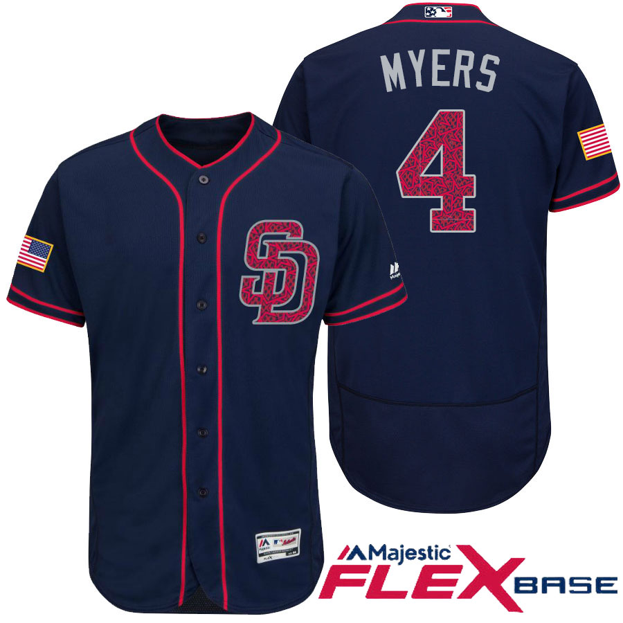 San Diego Padres #4 Wil Myers Navy Stars & Stripes 2016 Independence Day Flex Base Jersey