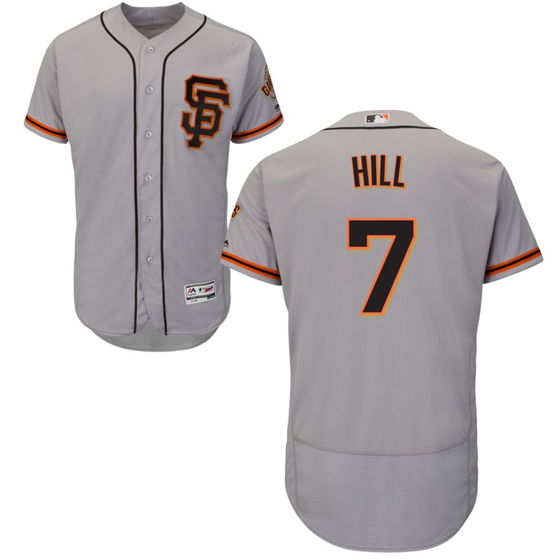 Men San Francisco Giants Aaron Hill #7 Gray Alternate Flex Base Jersey