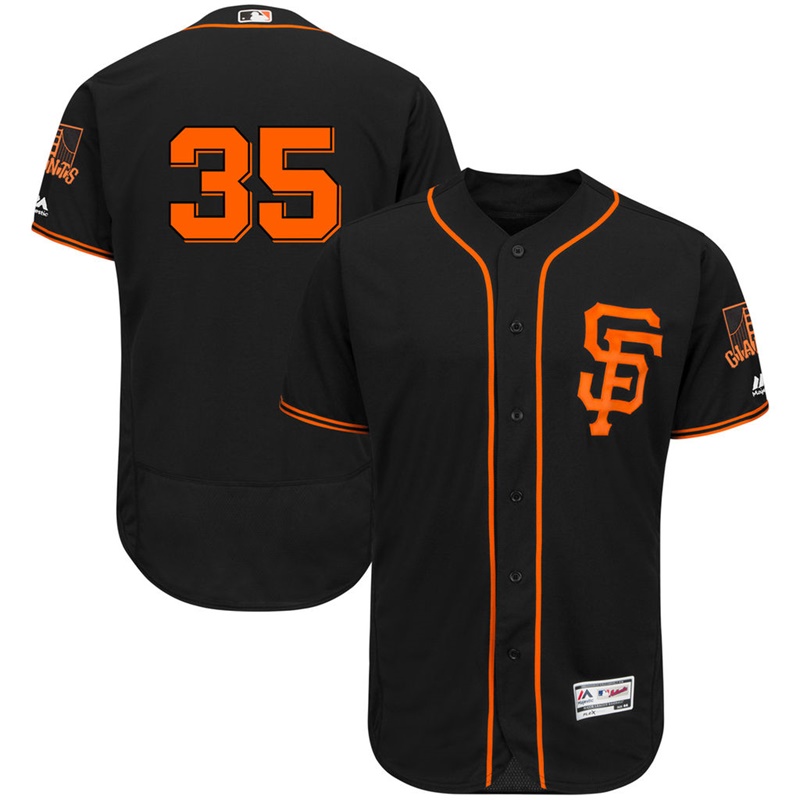 Men San Francisco Giants Brandon Crawford #35 Black Alternate Flex Base Jersey