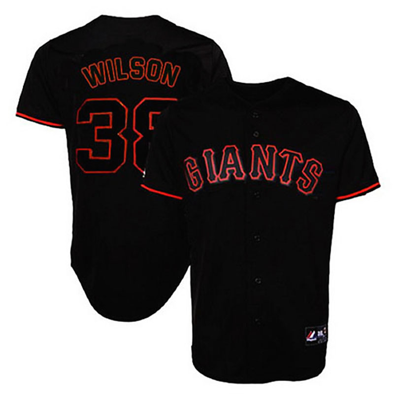 San Francisco Giants #38 Brian Wilson Black Fashion Jersey