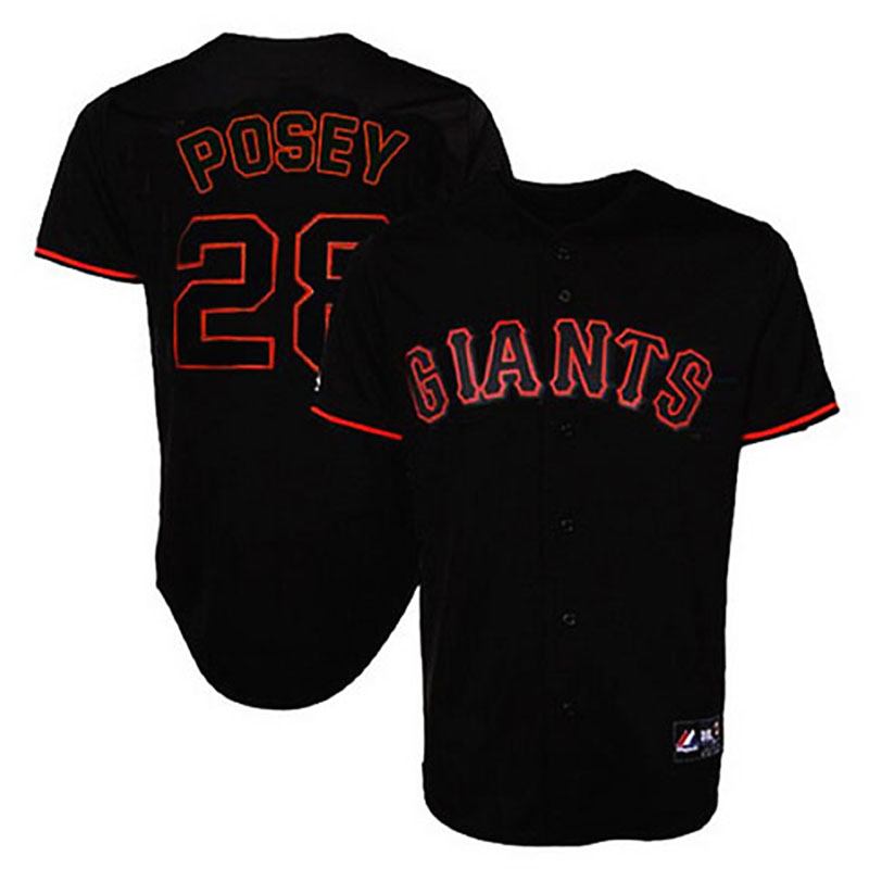 San Francisco Giants #28 Buster Posey Black Fashion Jersey