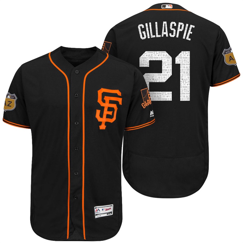 San Francisco Giants Conor Gillaspie #21 Black 2017 Spring Training Cactus League Patch Authentic Collection Flex Base Jersey