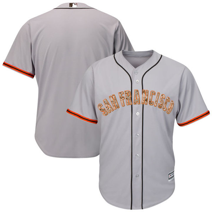 San Francisco Giants Majestic Gray Camo Logo Team Jersey