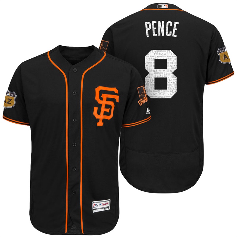 San Francisco Giants Hunter Pence #8 Black 2017 Spring Training Cactus League Patch Authentic Collection Flex Base Jersey