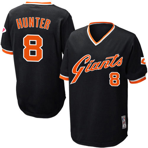 San Francisco Giants Hunter Pence #8 Black Throwback Authentic Jersey