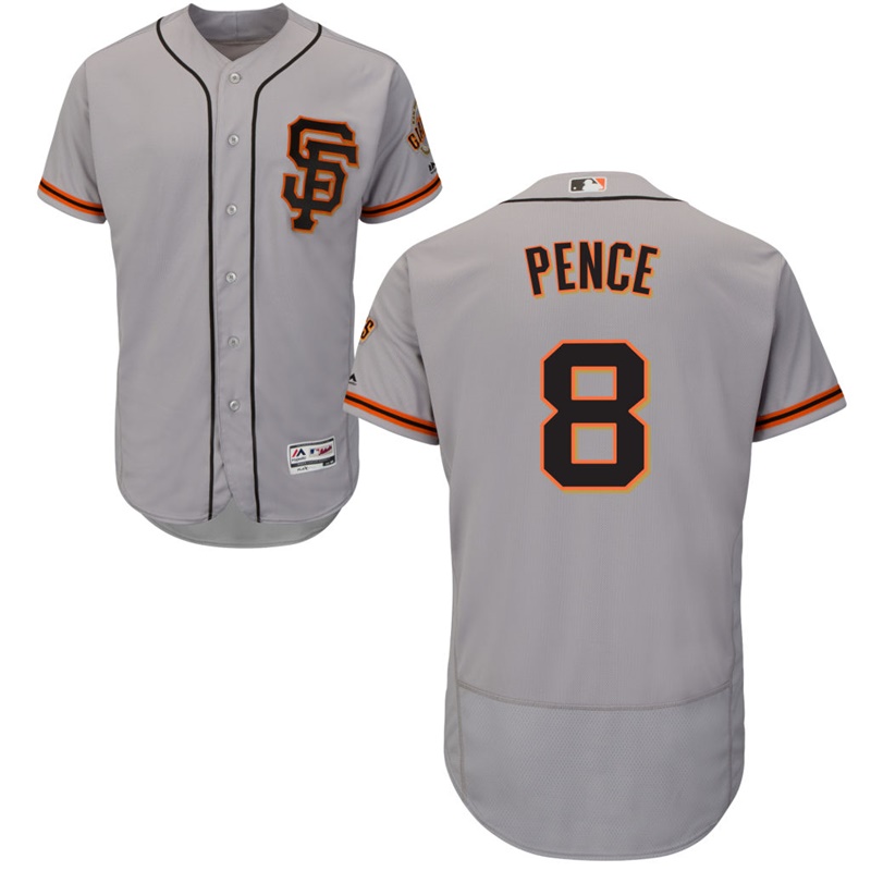 San Francisco Giants Hunter Pence #8 Alternate Gray Authentic Collection Flex Base Jersey