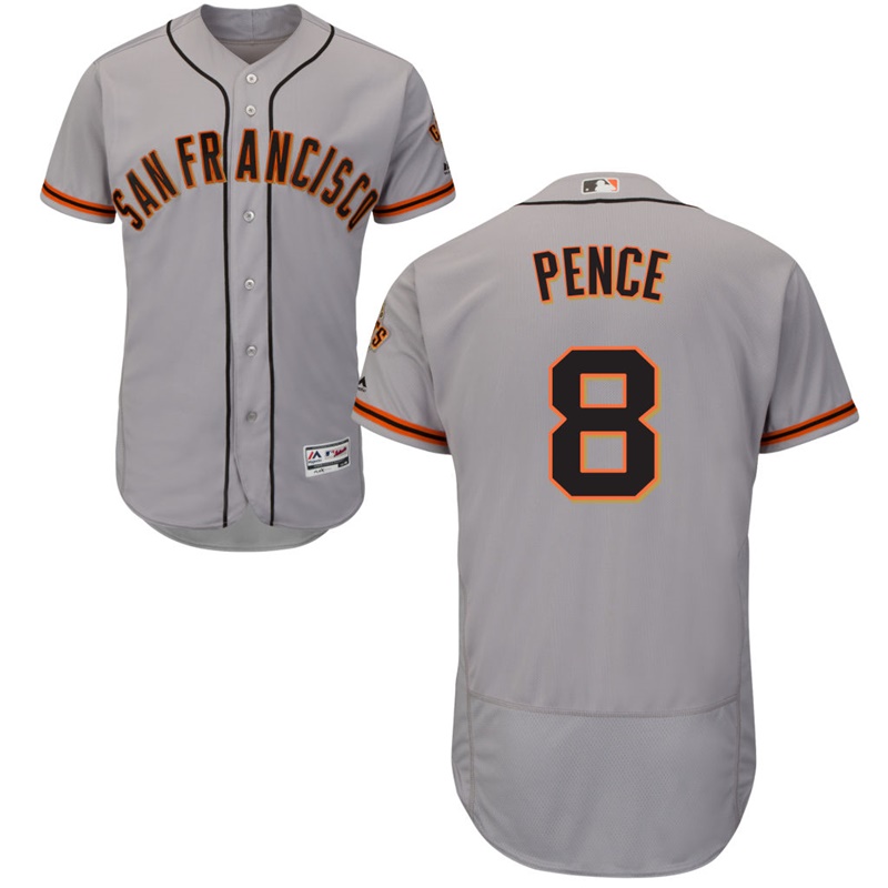 San Francisco Giants Hunter Pence #8 Road Gray Authentic Collection Flex Base Jersey