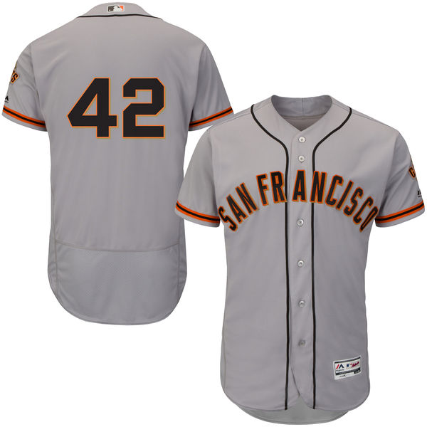 San Francisco Giants Jackie Robinson #42 Majestic Gray Authentic Collection Flexbase Jersey