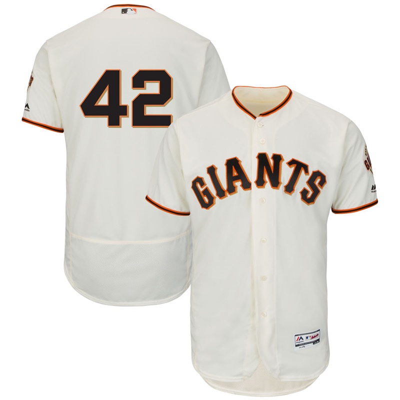 Men San Francisco Giants Jackie Robinson #42 Cream Commemorative Flex Base Jersey