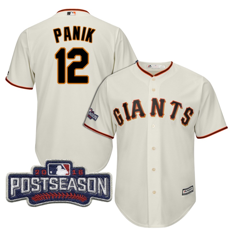 San Francisco Giants Joe Panik #12 Cream 2016 Postseason Patch Cool Base Jersey