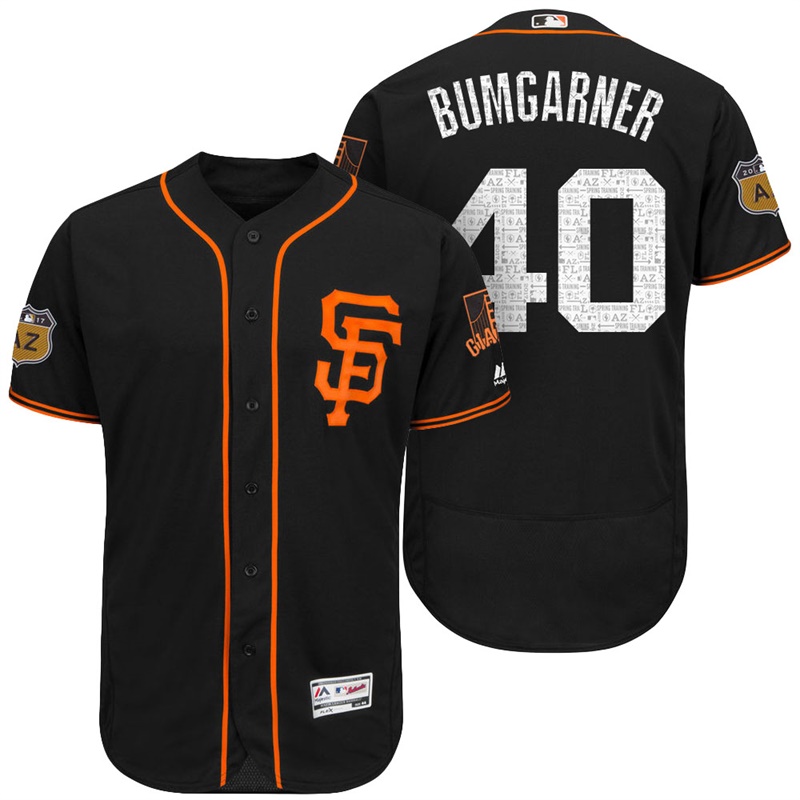 San Francisco Giants Madison Bumgarner #40 Black 2017 Spring Training Cactus League Patch Authentic Collection Flex Base Jersey