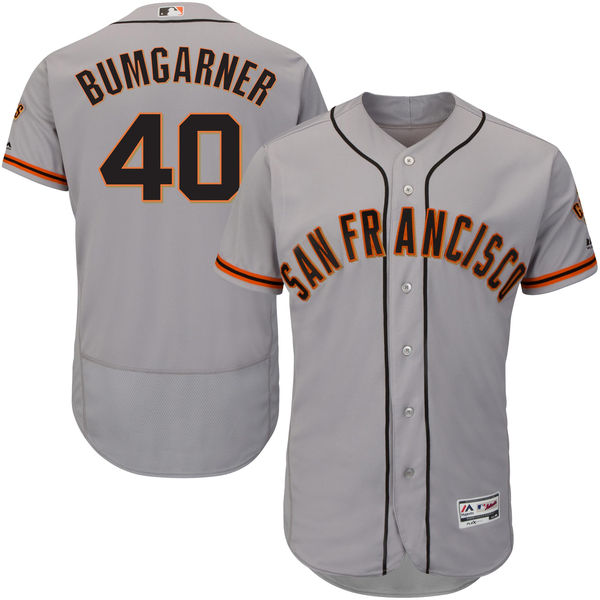 San Francisco Giants #40 Madison Bumgarner Gray Flexbase Authentic Collection Jersey