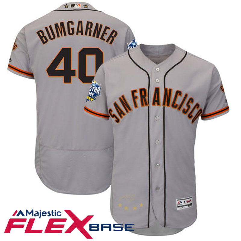 San Francisco Giants Madison Bumgarner #40 Majestic Gray 2016 MLB All-Star Game Signature Flex Base Jersey