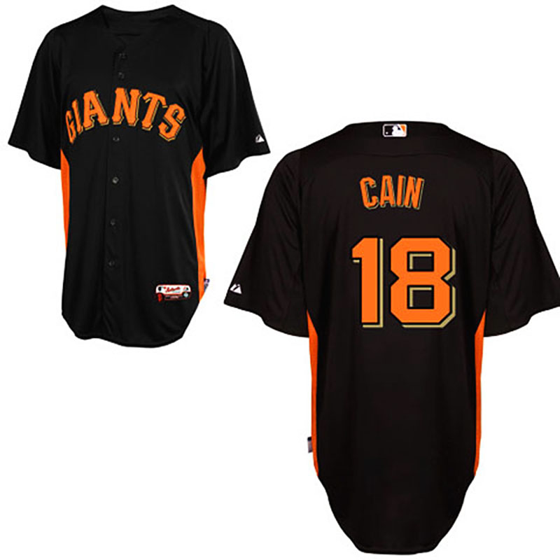 San Francisco Giants #18 Matt Cain Black Jersey