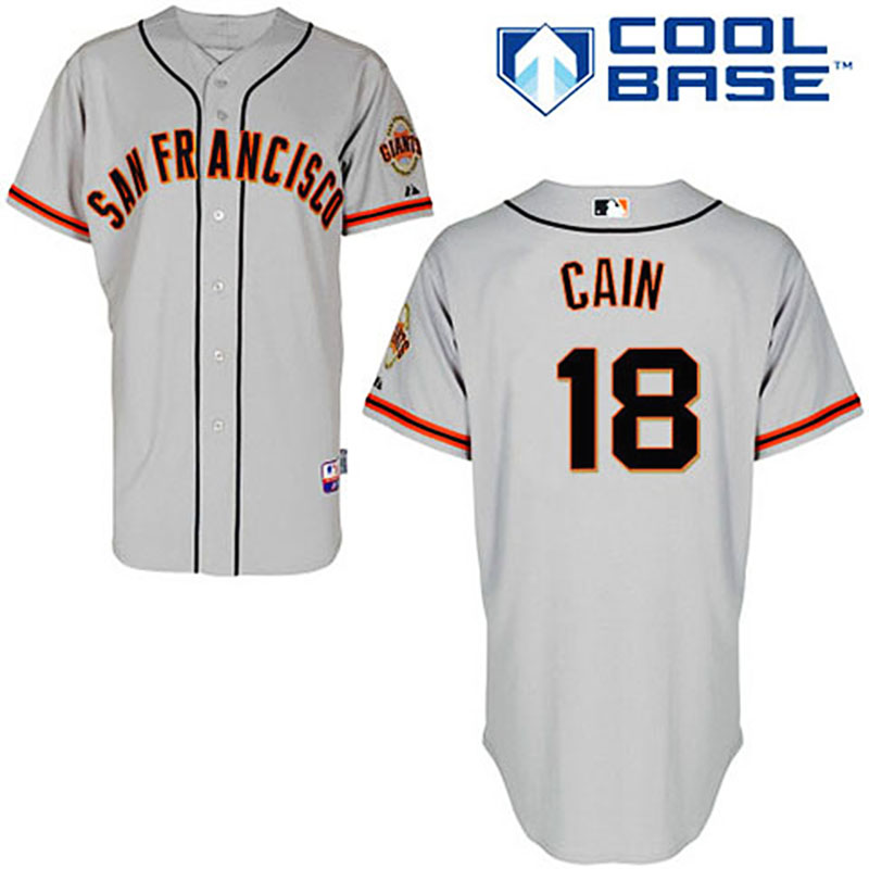 San Francisco Giants #18 Matt Cain Cool Base Grey Jersey