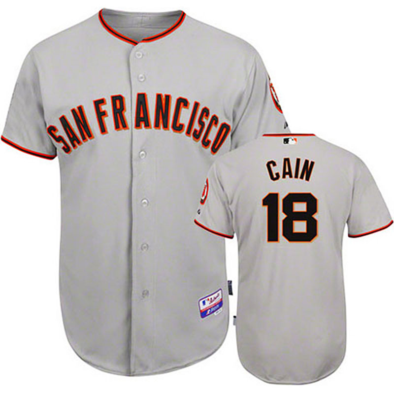 San Francisco Giants #18 Matt Cain Grey Jersey