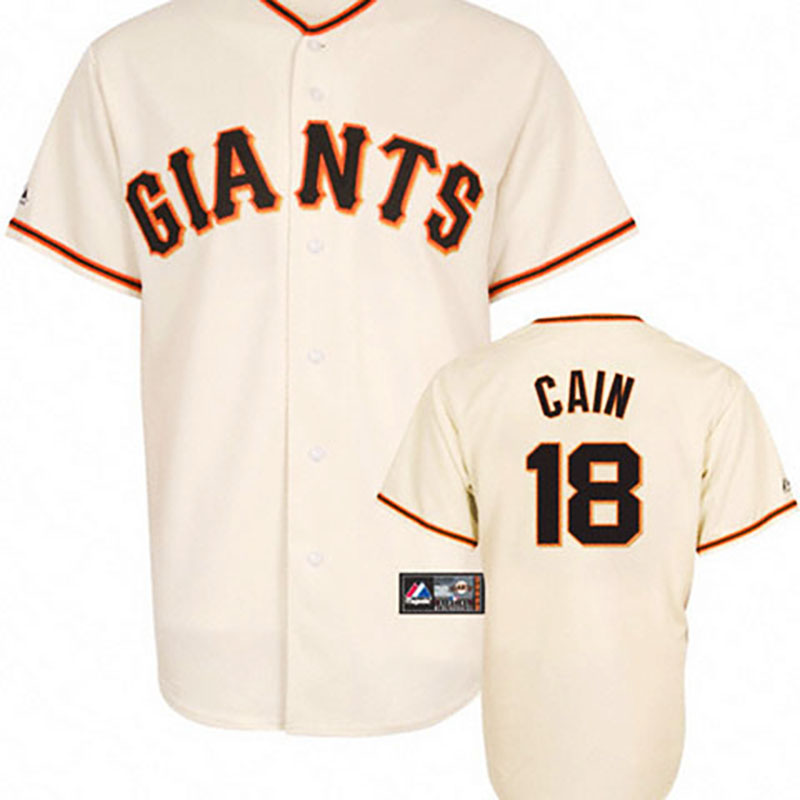 San Francisco Giants #18 Matt Cain White Jersey