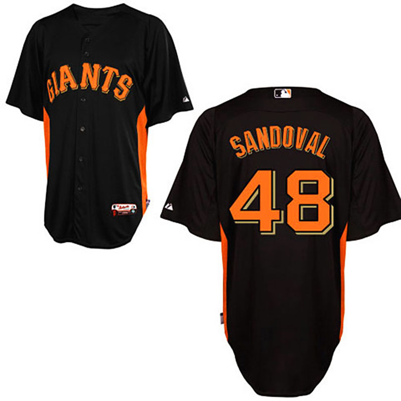 San Francisco Giants #48 Pablo Sandoval Black Jersey